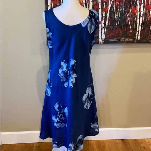 Italian Love Linen Floral Dress 